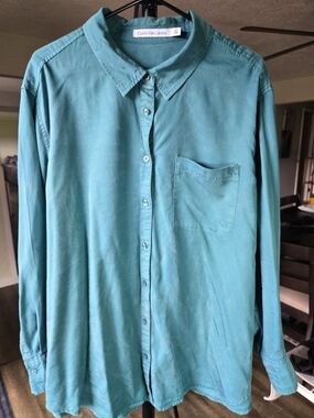Calvin Klein Jeans Teal Button-Down Long Sleeve Shirt